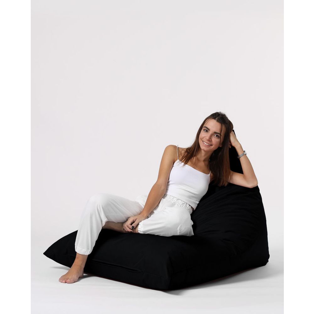 Piramidalni Veliki Pouf Ležaljka - Crni Vrt Bean Bag slika 4