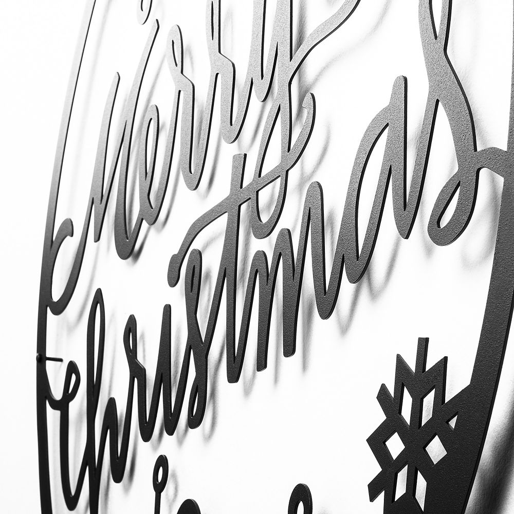Dekorativni Metalni Zidni Ukras XMASBLACK - 030 u Crnoj Boji slika 3