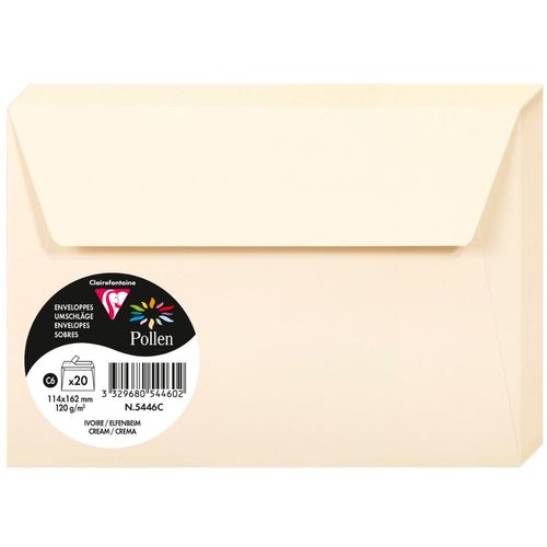 Clairefontaine kuverte Pollen 114x162mm 120gr cream 1/20 slika 1