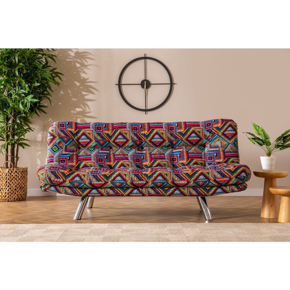 Misa Small Sofabed - Višebojni Patchwork Trosjed koji se pretvara u krevet slika 2