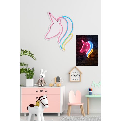 Wallity Unicorn - Bela, Plava, Žuta Dekorativna Plastična Led Rasveta slika 3