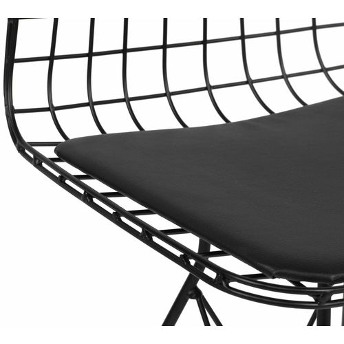 Woody Fashion Set stolica (2 komada), Crno, 2'Li Minderli Metal Tel Sandalye slika 3