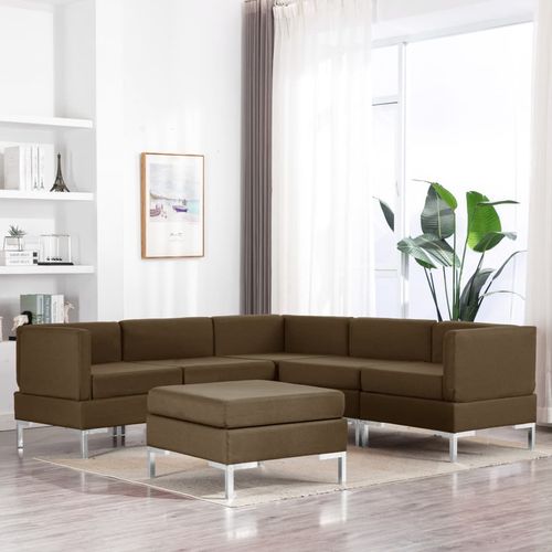 6-dijelni set sofa od tkanine smeđi slika 35