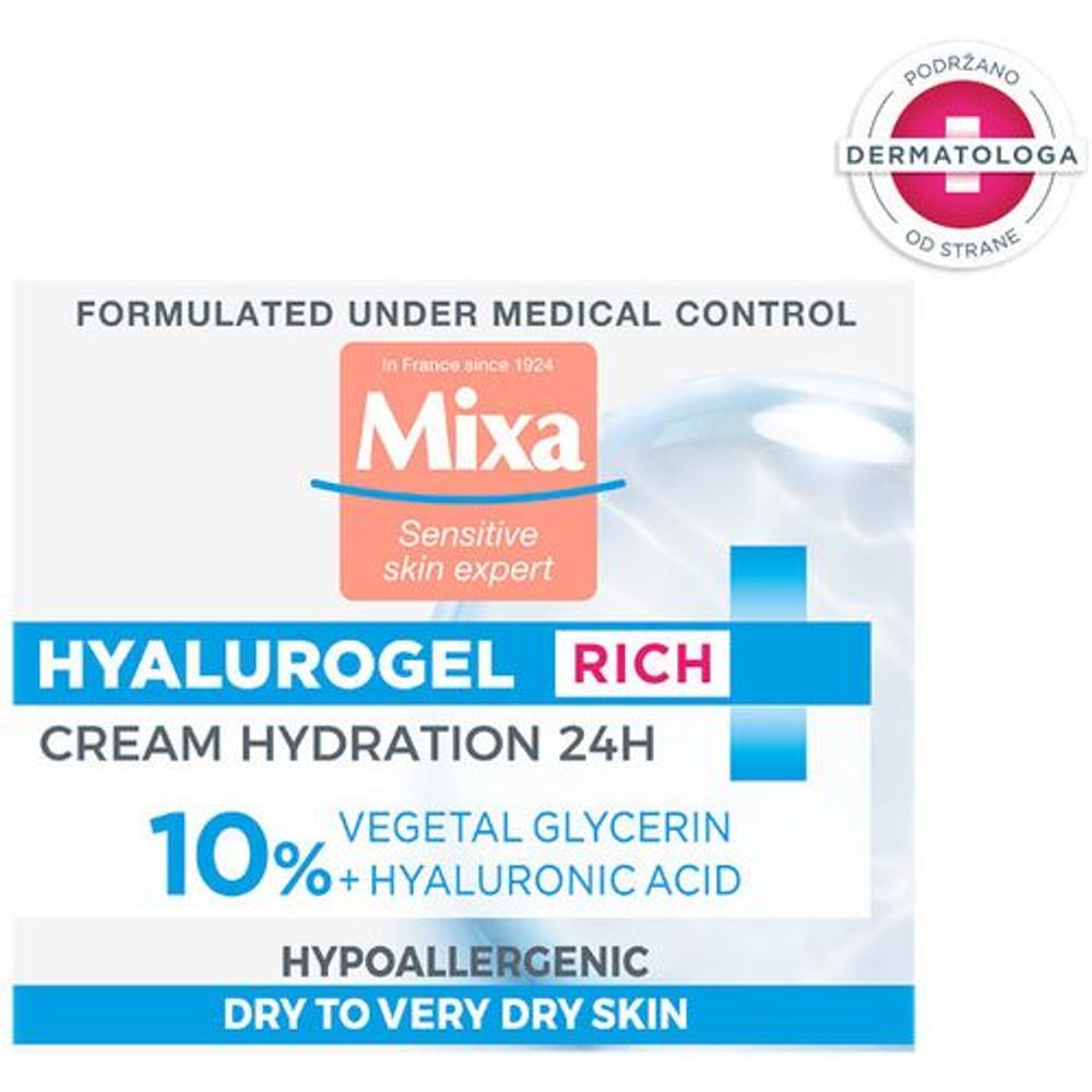 Mixa Hyalurogel Rich Krema za lice za osjetljivu kožu 50ml slika 1