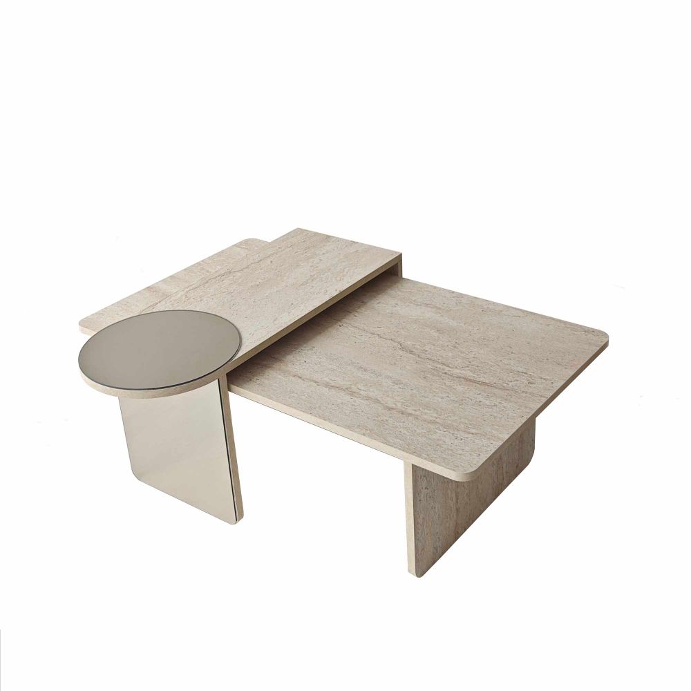 Nesting stol Luna, boje: Travertin, Bronze (2 komada) slika 9