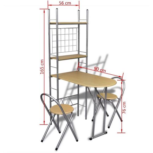 Sklopivi Barski Set s 2 Stolice slika 3