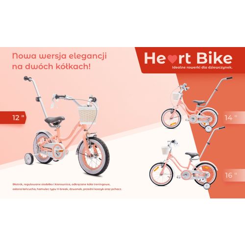 Dječji bicikl 12" Heart Bike boja breskve slika 9