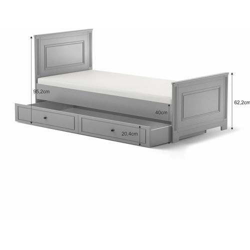 Bellamy Ines Junior krevet 200x90 cm s ladicom/dodatni ležaj, grey slika 2