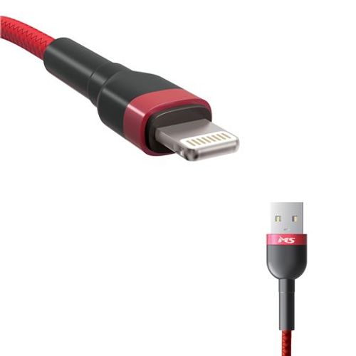 MS CABLE USB-A 2.0 -> LIGHTNING, 2m, crveni slika 1