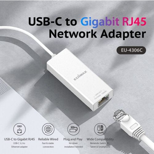 Edimax USB Type-C to Gigabit Ethernet Adapter, EU-4306C slika 4