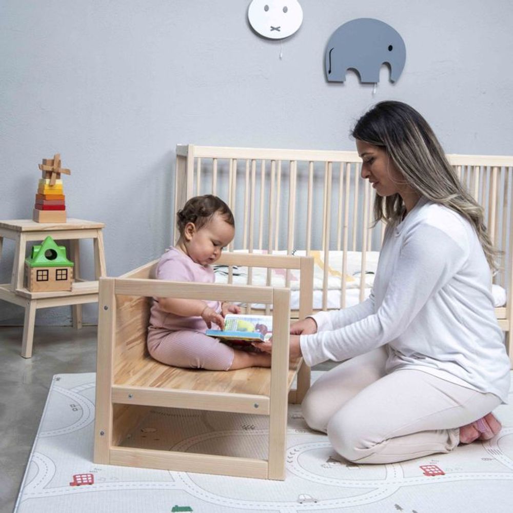 Kukka Montessori drveni sto i klupa 2U1, Natural Wood slika 6