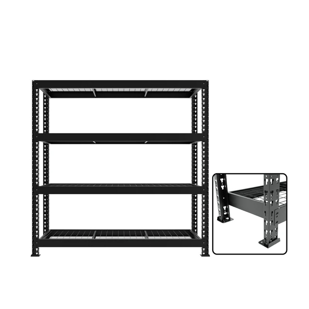 Polica Za Teške Terete Mrežasta 180X160X60 Cm/4 Police/2400 Kg Black Froozen slika 1