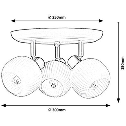Rabalux Soraya,spot, E14 3x40W, siva slika 3