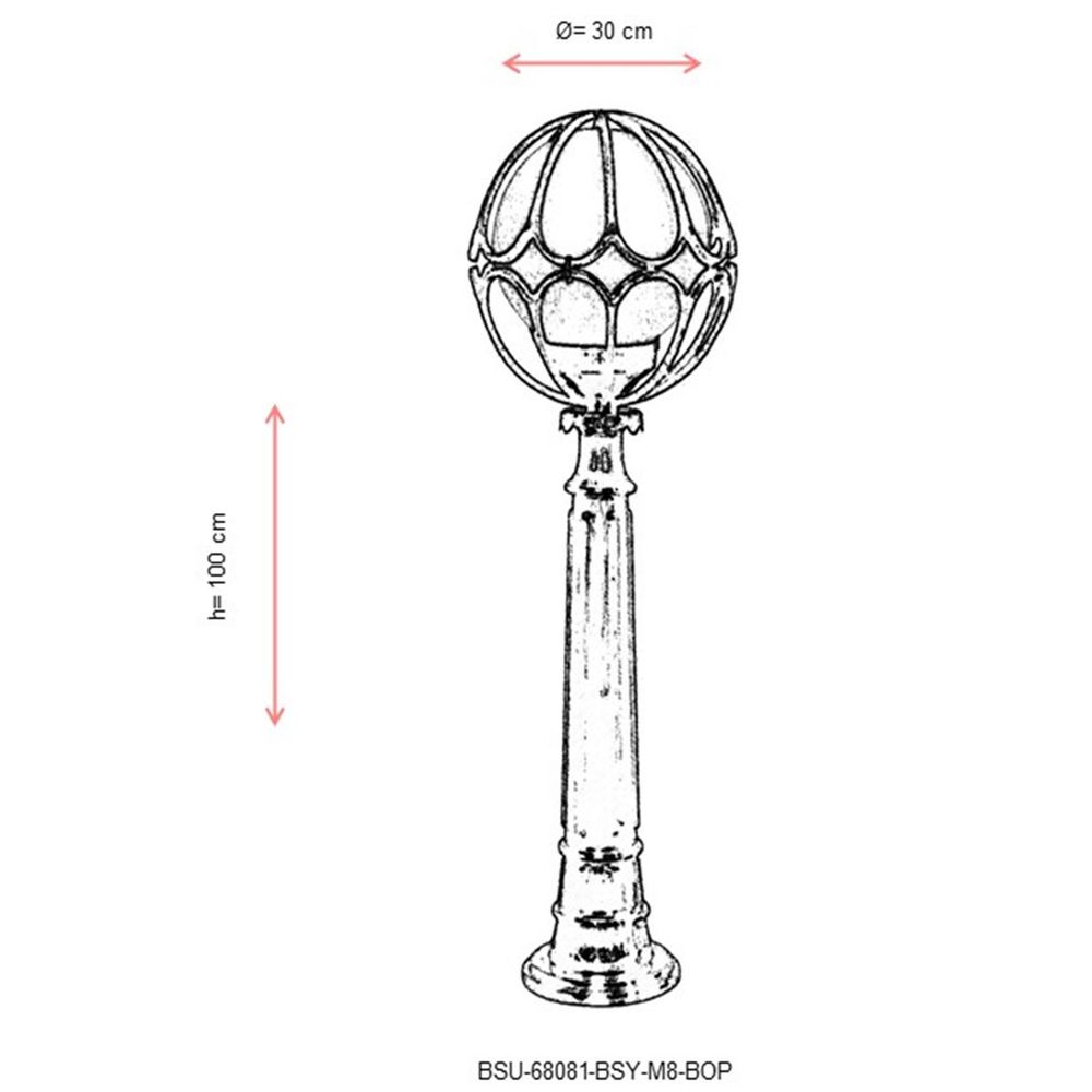 BSU-68081-BSY-M8-BOP Crna Spoljašnja Podna Lampa slika 3