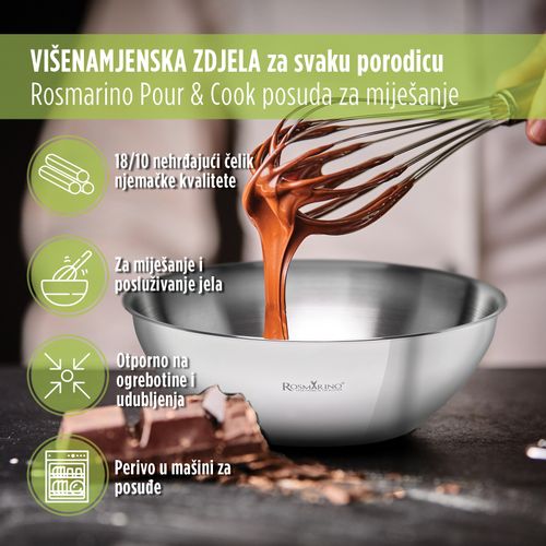 Posuda za mešanje od nerđajućeg čelika Rosmarino Pour&Cook - 18cm slika 3