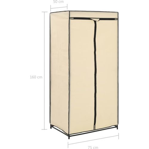 282439 Wardrobe Cream 75x50x160 cm slika 9