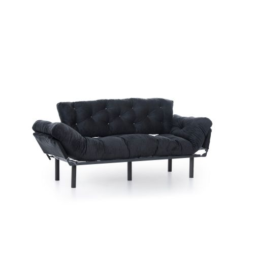 Atelier Del Sofa Trosjed na razvlačenje, Crno, Nitta Triple - Black slika 10