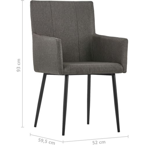 Blagovaonske stolice 2 kom smeđe-sive od tkanine slika 8