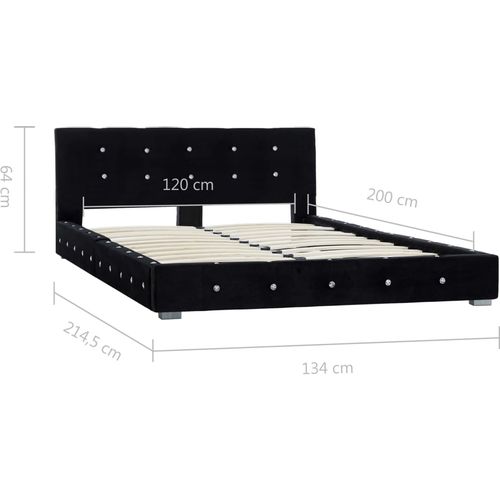 Okvir za krevet crni baršunasti 120 x 200 cm slika 7