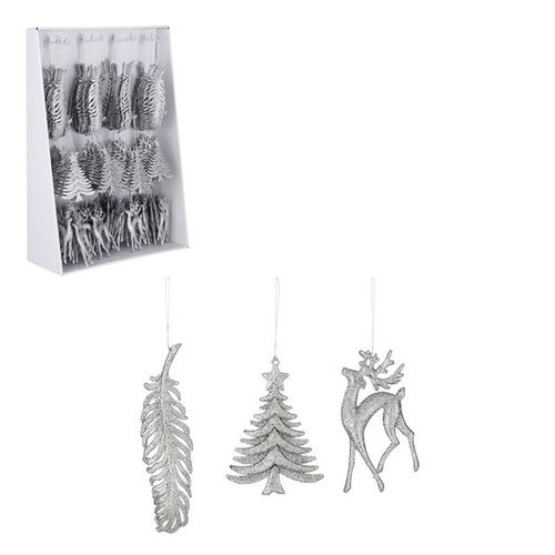 Novogodišnja dekoracija - HANGING WINTER 14cm 1082548 - Silver - EDL slika 1