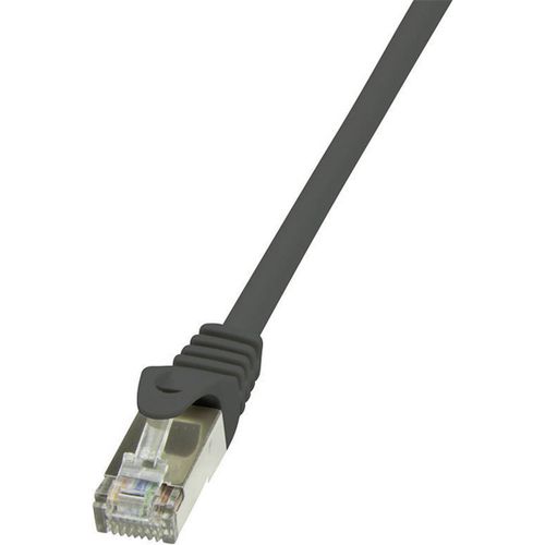 LogiLink CP1063S RJ45 mrežni kabel, Patch kabel cat 5e F/UTP 3.00 m crna sa zaštitom za nosić 1 St. slika 2