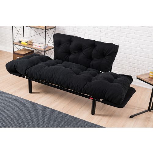 Atelier Del Sofa Dvosjed na razvlačenje NITTA crna, Nitta - Black slika 3