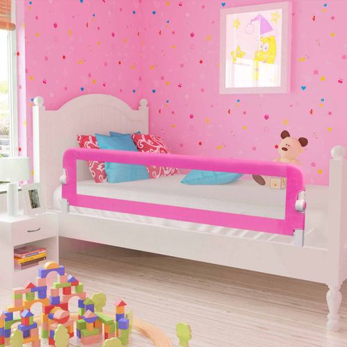 Sigurnosna ogradica za dječji krevet 2 kom ružičasta 150 x 42 cm slika 8