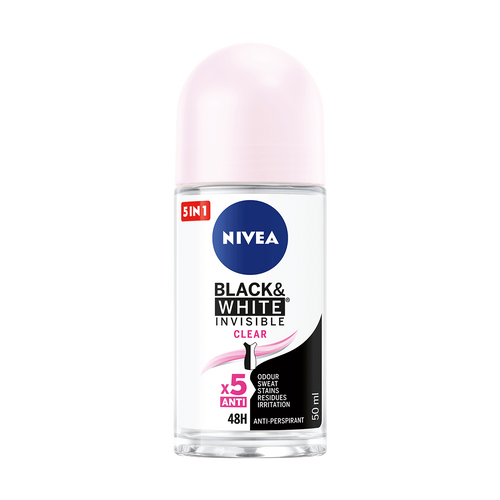 NIVEA Black&White Invisible Clear dezodorans roll-on 50ml slika 1