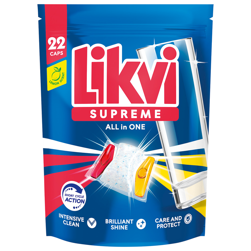 Likvi tablete za mašinsko pranje suđa All in One Supreme 22 kom slika 1
