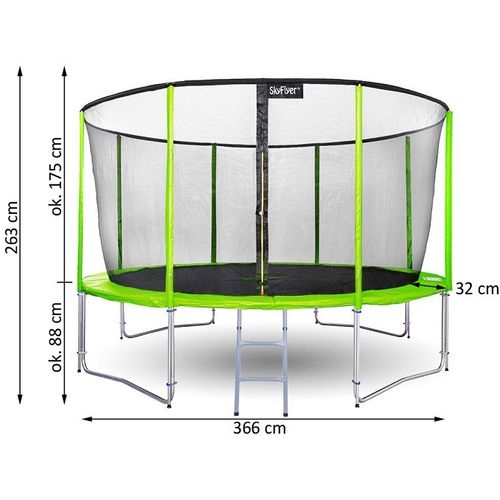 Vrtni trampolin SKYFLYER RING 2 u 1 – 366 cm slika 11