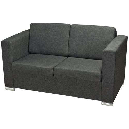 Dvodijelni set sofa od tkanina tamnosivi slika 35