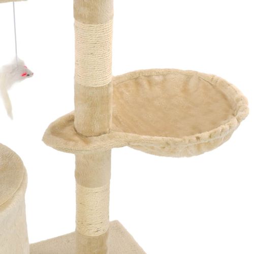 Penjalica za mačke sa stupovima za grebanje od sisala 138 cm bež slika 23