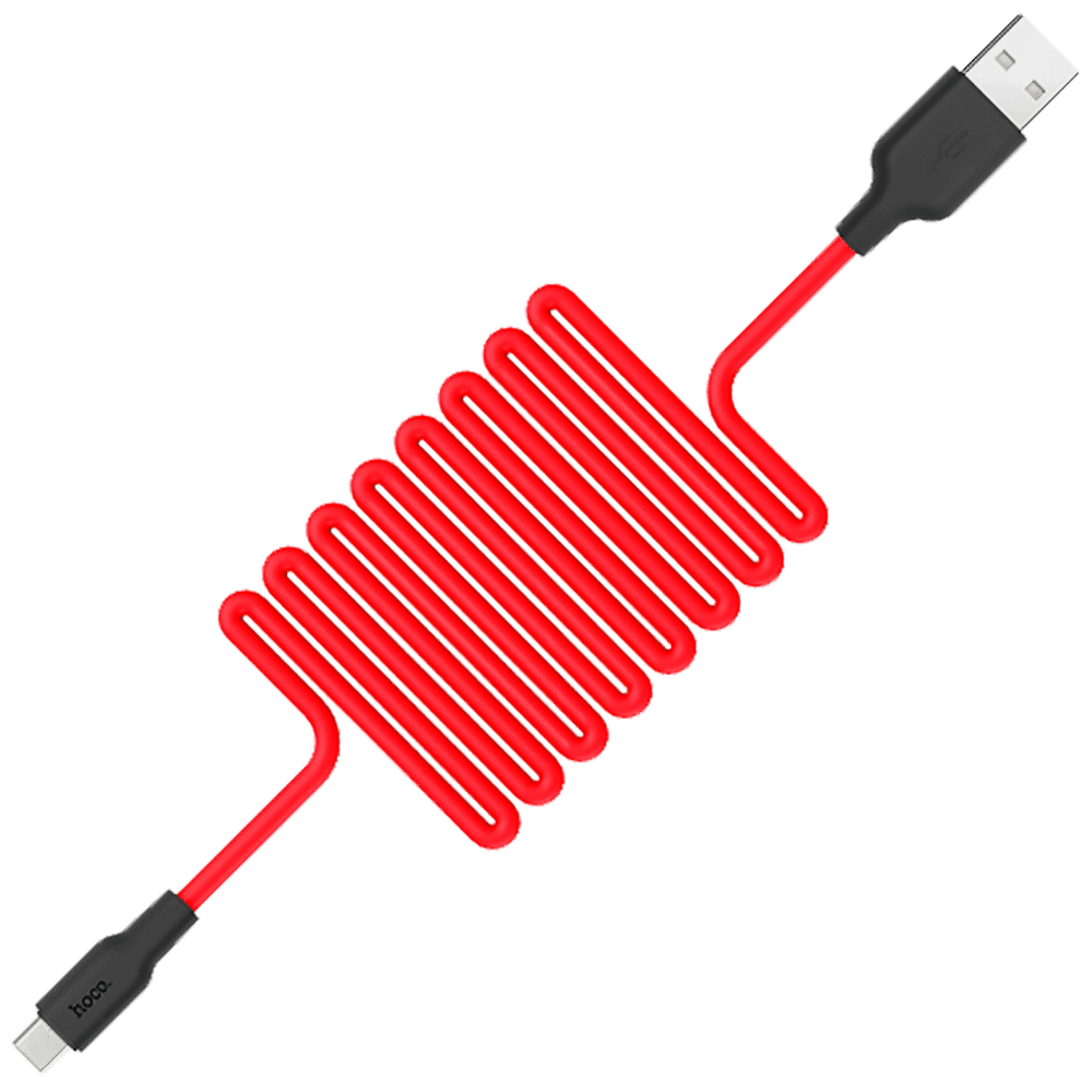 hoco. USB kabl za smartphone,silikonski,1.2 met, 2 A,crno/crveni - X21 Silicone USB type C, Black/Red slika 4