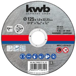 KWB rezna ploča za inox 125 x 1,0 mm