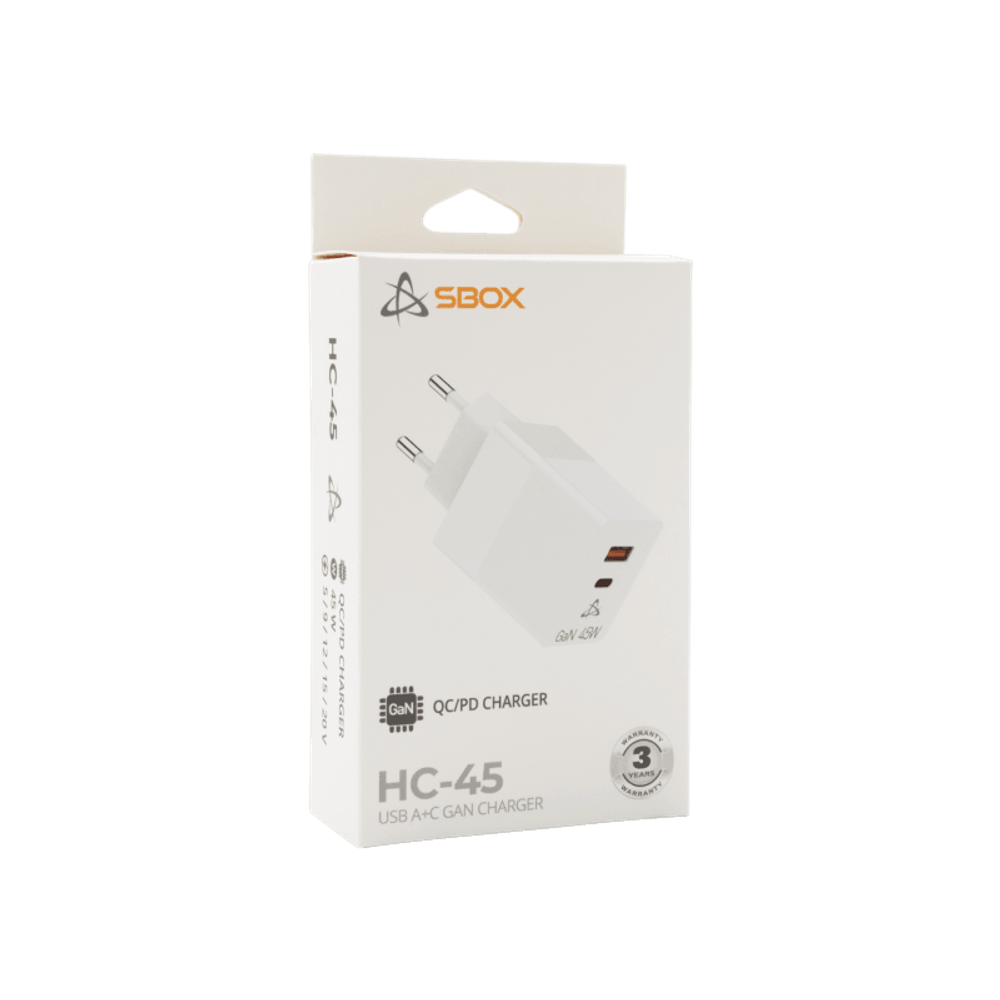 SBOX USB kućni punjač HC-45 / 2 ULAZA 45W GAN slika 4