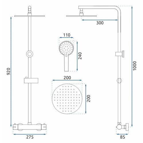 REA BLISS CRNI TERMOSTAT SET TUŠ slika 12