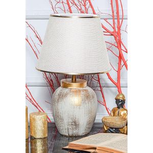 Elegantna Zlatna Stolna Lampa TM275 s Krem Sjenilom