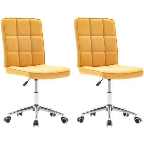 Blagovaonske stolice od tkanine 2 kom žute slika 39
