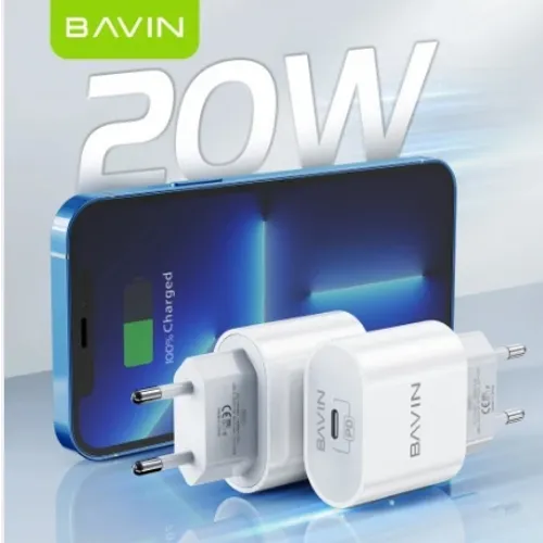 Bavin punjač 20W USB-C + kabl type-C 60W bela slika 2