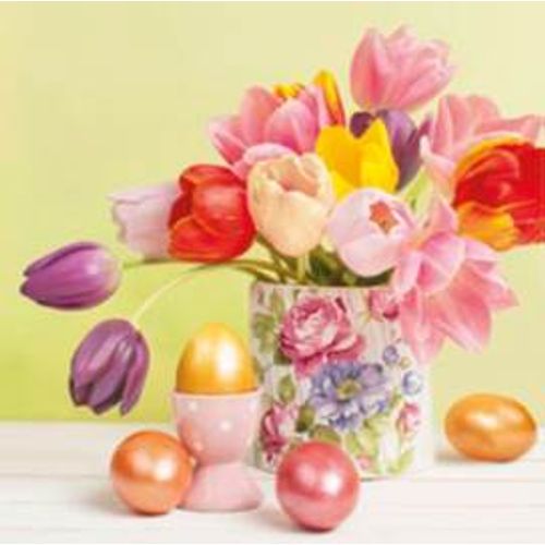 Uskršnje salvete Buket tulipana i jaja slika 1