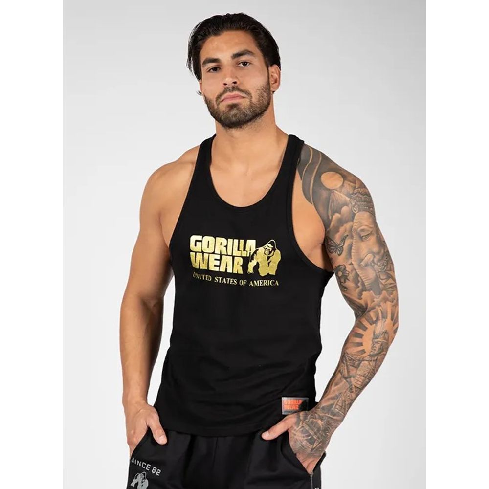 Gorilla Wear CLASSIC Majica bez rukava, Crno/Zlatna slika 1