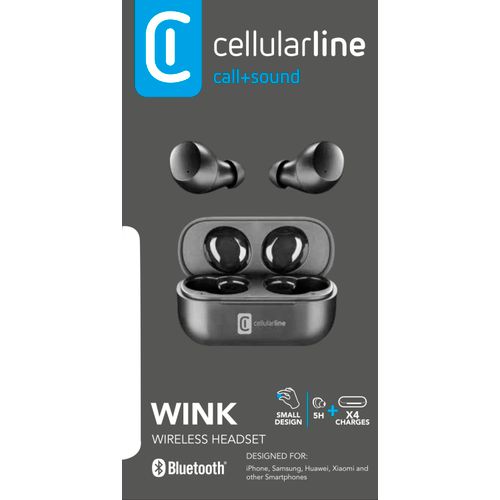 Cellularline slušalice BT TWS Wink black slika 2