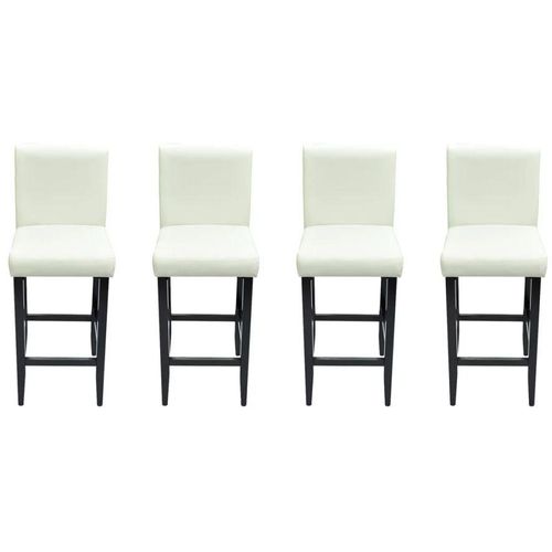 Barske stolice od umjetne kože 4 kom bijele slika 5