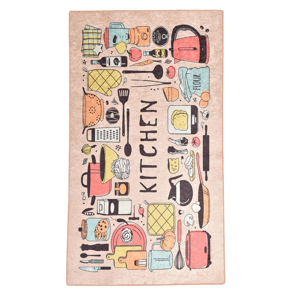 Tanki šareni tepih za kuhinju ili hodnik Happy Lunch (80 x 200 cm) slika 2