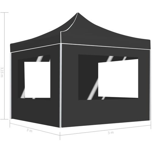 Profesionalni sklopivi šator za zabave 3 x 3 m antracit slika 9