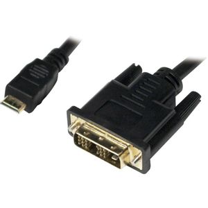 LogiLink HDMI / DVI adapterski kabel HDMI Mini C utikač, DVI-D 18+1-polni utikač 1.00 m crna CHM002  HDMI kabel