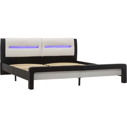 Okvir za krevet od umjetne kože LED crno-bijeli 180 x 200 cm slika 26