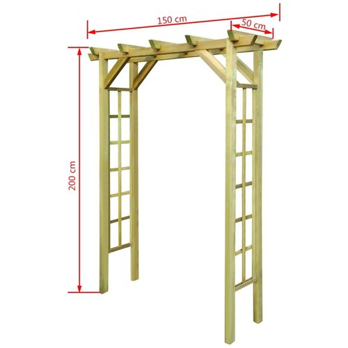 Pergola/luk za ruže 150 x 50 x 200 cm od impregniranog drva slika 11