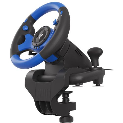 Natec NGK-1566 GENESIS SEABORG 350, Driving Wheel for PC/Console, 10-inch Wheel, Dual-motor Feedback, Gear Shift Knob/Pedals, Accelerator/Brake Pedals, 15 Buttons, USB slika 1