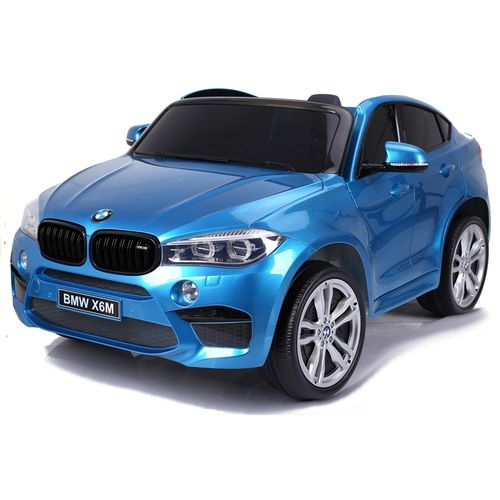 Licencirani BMW X6 M plavi lakirani - dvosjed - auto na akumulator slika 5